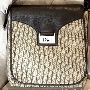 Dior Street Chic Trotter Monogram Brown and Cream Messenger Bag